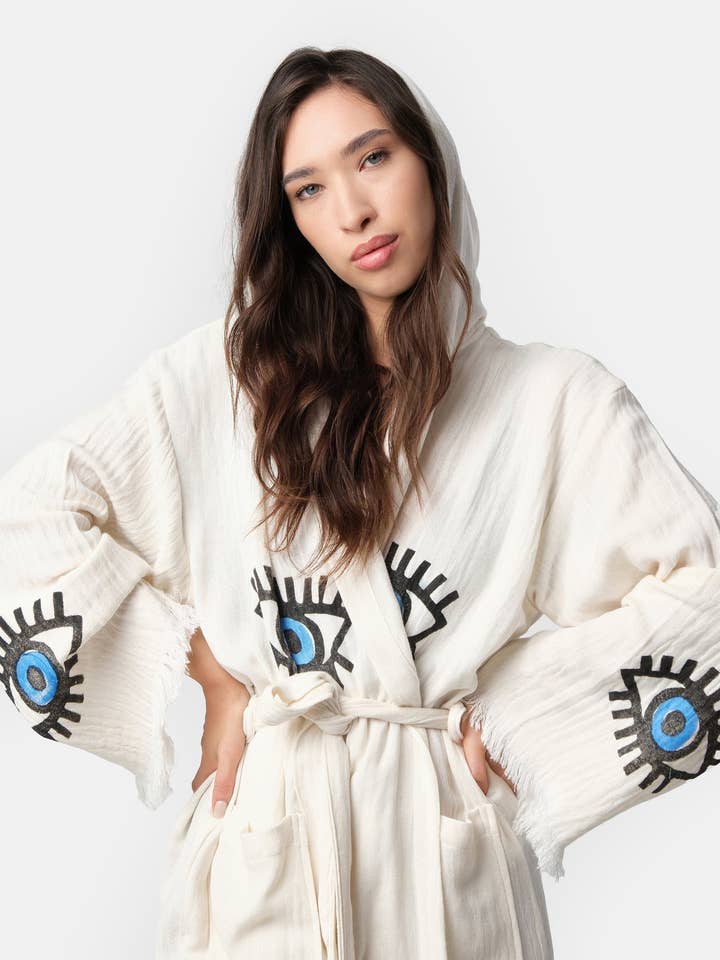 Nuvola Luxe Robe - Timbro in legno Evil Eye per la vendita all'ingrosso da parte di MARSIKOH