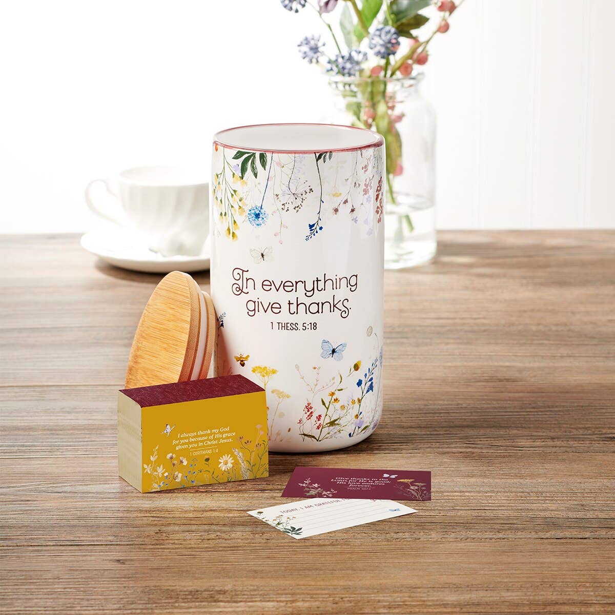 Christian Art Gifts - Wholesale Jar - Give Thanks Wildflower Gratitude Jar2
