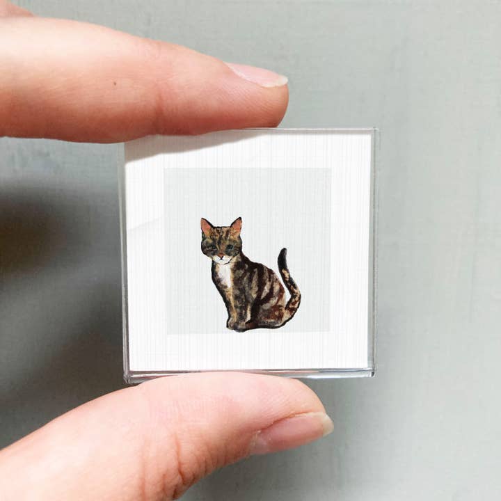 Cat Mini Art Print - 1.5"-2.5" Framed for wholesale by Mick's Art Goods