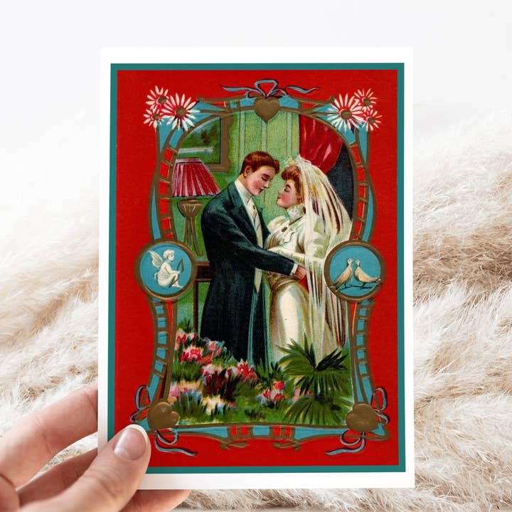 Carte de mariage. Couple vintage. pour la vente par Cheerful Whimsies