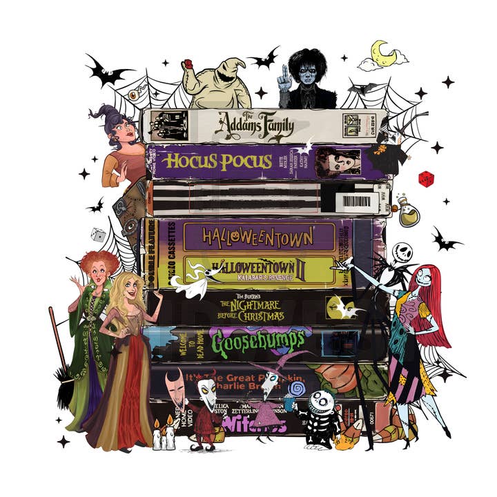 VHS MOVIE HALLOWEEN DTF PRINT for wholesale by Midwest Prints