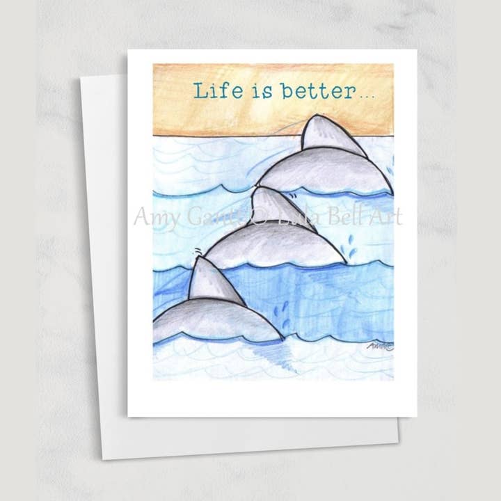 Friendship - Beach Dolphins Greeting Card for wholesale by Lula Bell Cards and Gifts