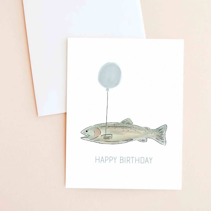 Happy Birthday Fish - Grußkarte für den Großhandel von Made by Marigold