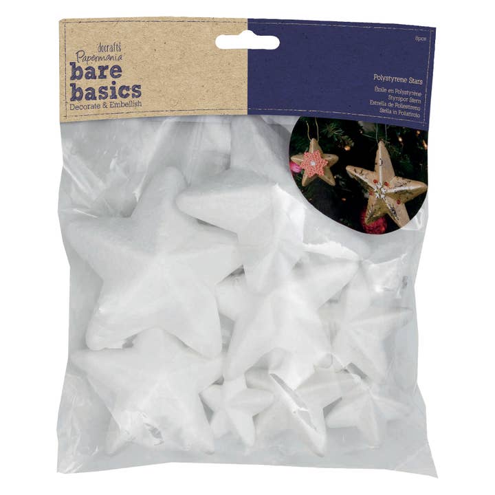 Create Christmas Polystyrene Stars - 8 Pieces Assorted Sizes for wholesale by West Design Products