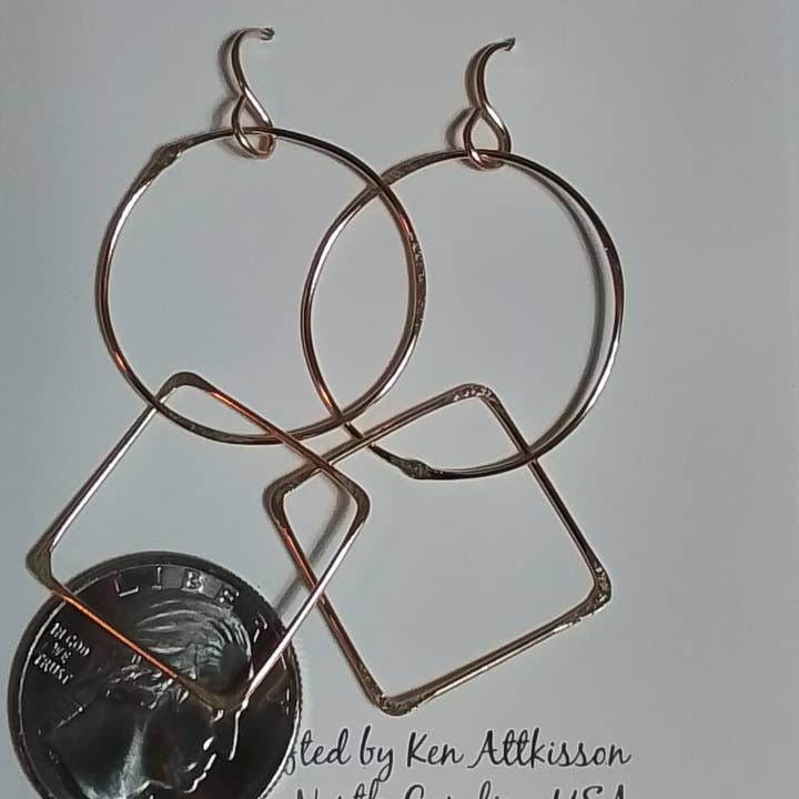 14K Gold Filled Medium Square & Circle Long for wholesale by Ken’s handcrafted jewelry