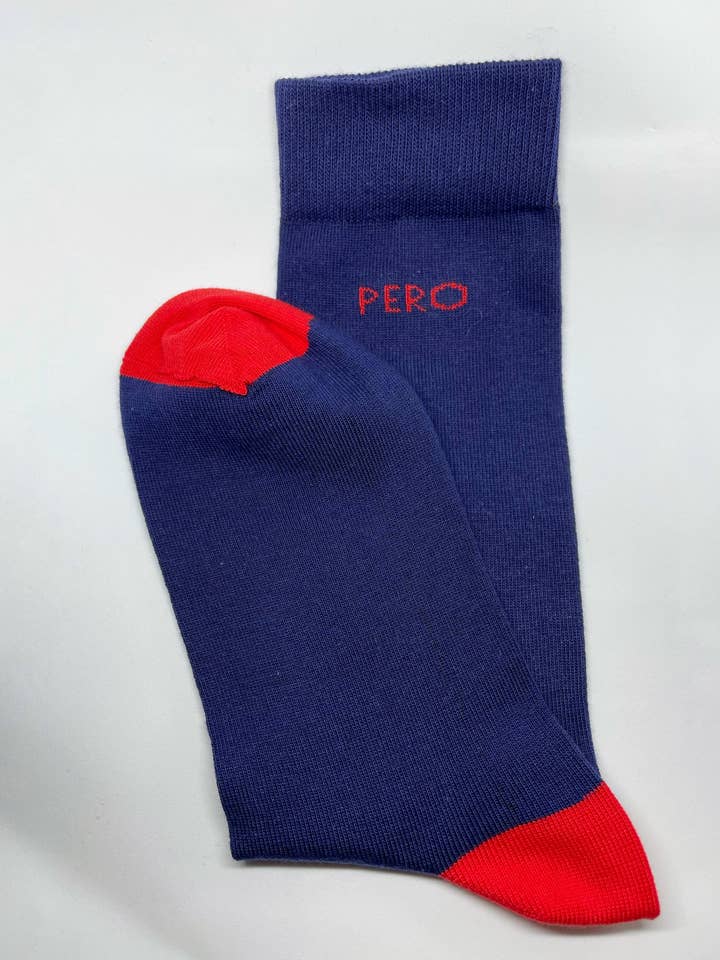 PERO|PERO - Wholesale Socks - Unisex - NAVY & RED0