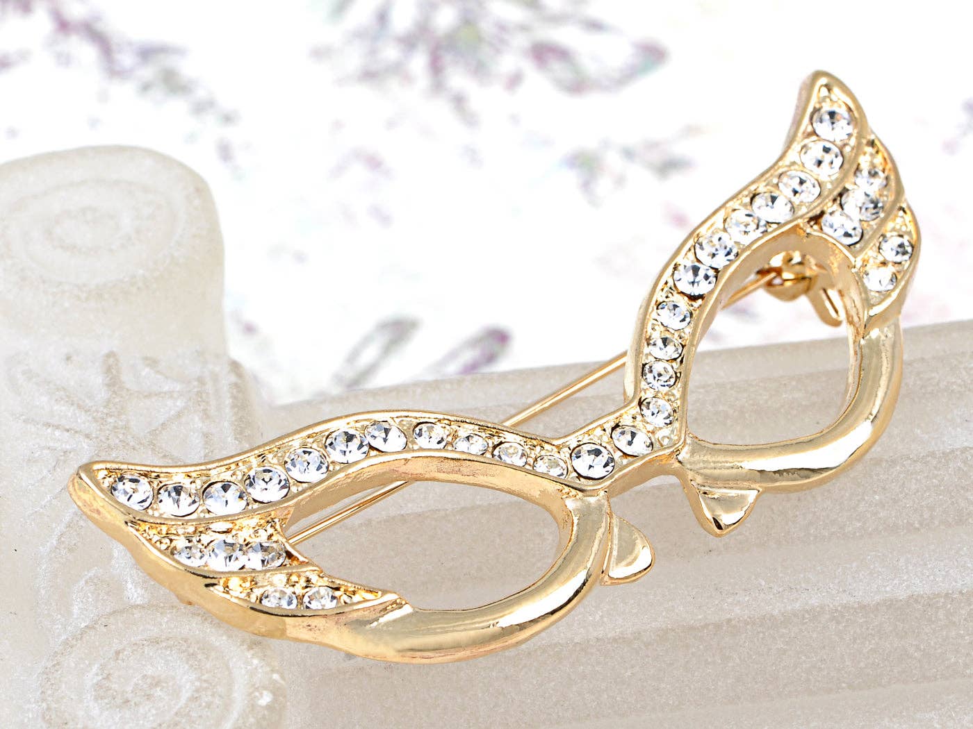 AK Brand - Vente Broches - Broche en forme de lunettes de nerdy rectangle de couleur argent7