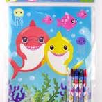 Tiny Mills – Livro para colorir - Crianças e bebés por atacado – Livros de colorir da família do tubarão com lembrancinhas de cera3