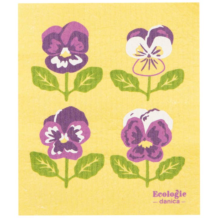 Pansy Swedish Dishcloth for wholesale by Ecologie