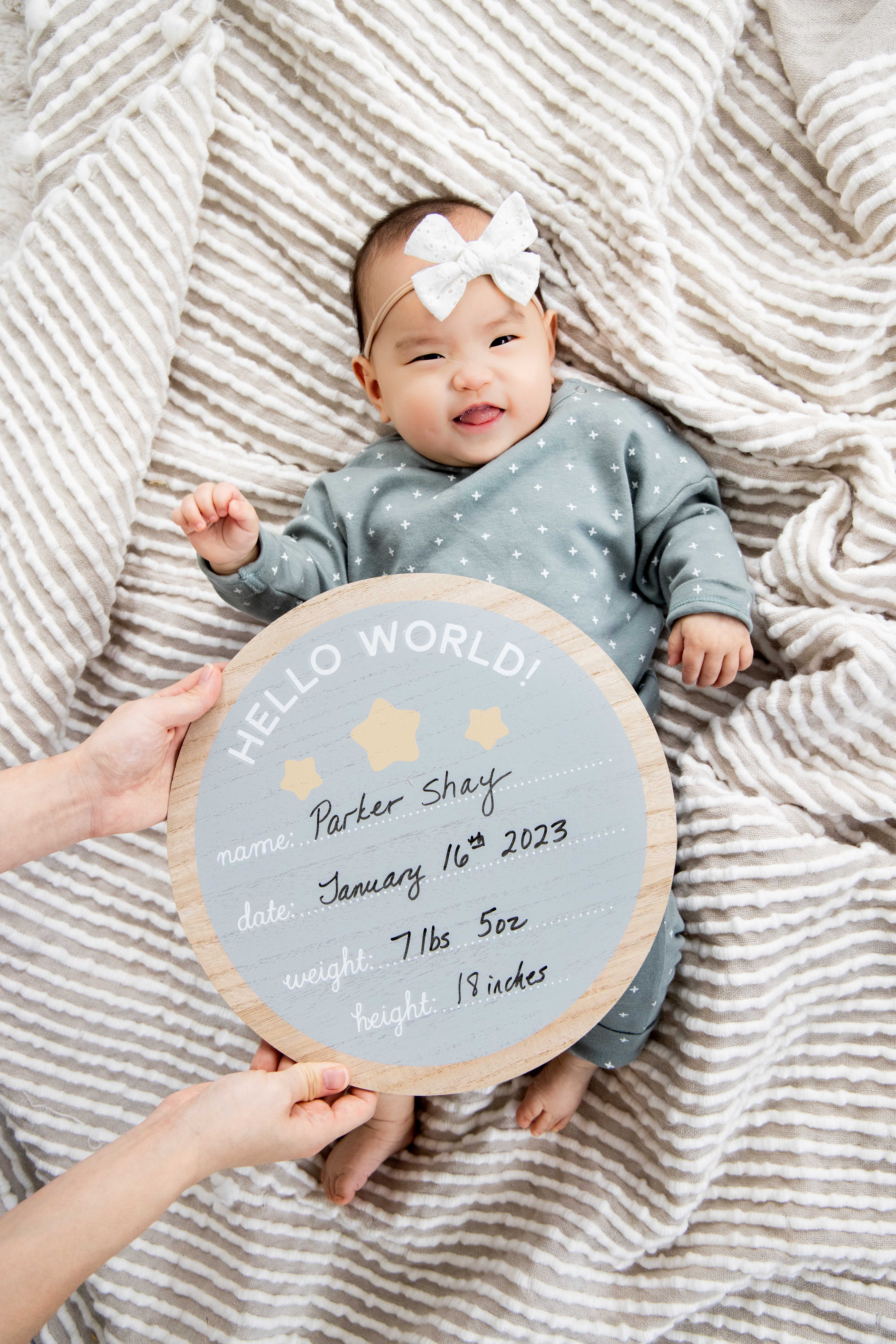 Kate & Milo - Wholesale Milestone Age Block - Kids & Baby - Hello World Fill in Photo Prop, Birth Announcement 3