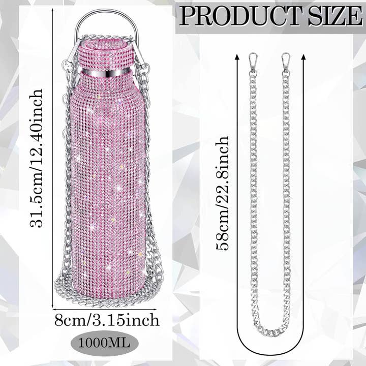 Diamond Water Bottle Bling Rhinestone Stainless Steel for wholesale on Faire4