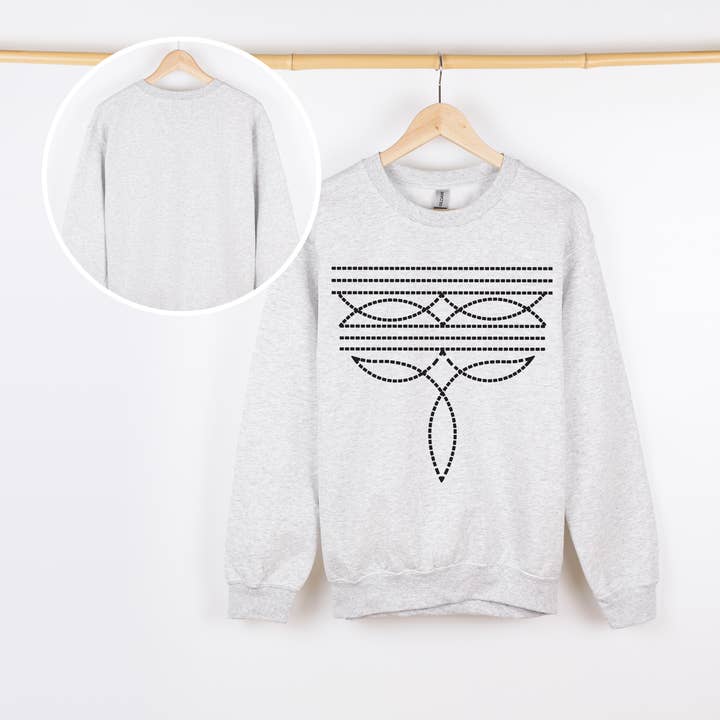 Western Boot Stitch Sweatshirt for wholesale by DYAMI CREATIONS