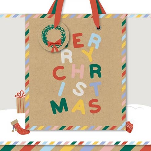 Holiday Hauler Gift Bag (3T) - Square for wholesale by The Gift Wrap Company