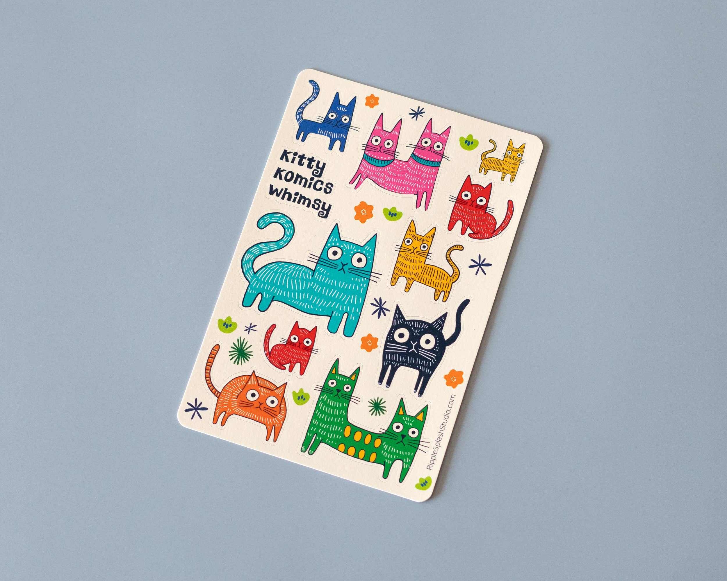 RippleSplash Studio - Wholesale Phone & Laptop Stickers - Cute Cats Sticker Sheet