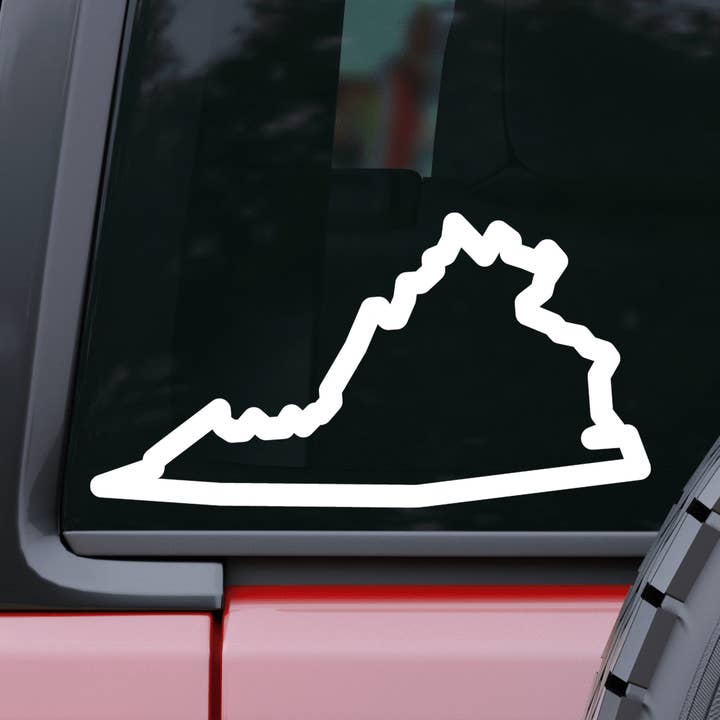 Virginia Outline Car and Laptop Decal for wholesale by AO Designs LLC