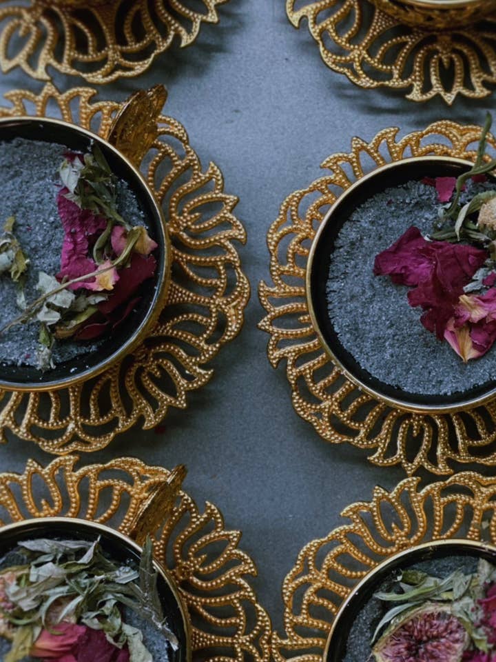 Grimoire Tea Cup Magnesium Bath Bomb for wholesale by Witchy Woman World Apothecary