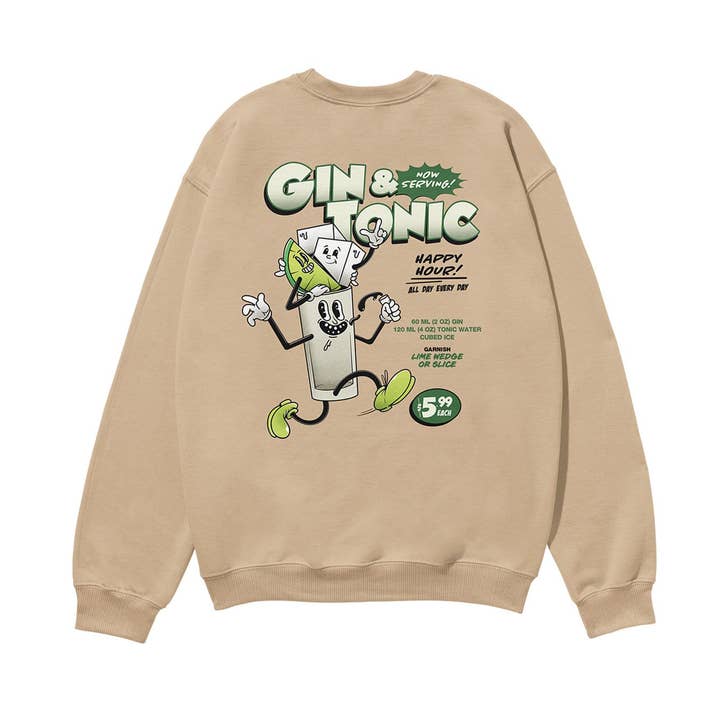 Gin & Tonic Heavyweight Organic Sweatshirt Sand for wholesale by Weekend Concept