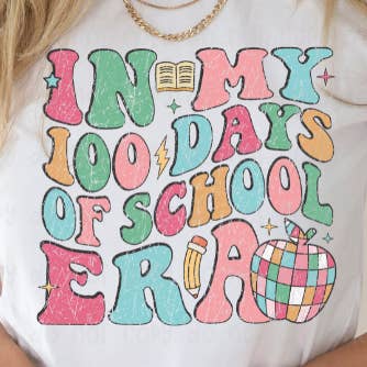 Distressed 100 Days of School Era - DTF Transfer for wholesale by Sassy and Sublime