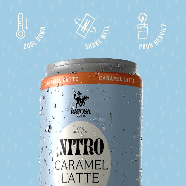 Raposa Coffee - Wholesale Iced Coffee/Cold Brew - Nitro Cold Brew: Caramel Latte (250ml)2
