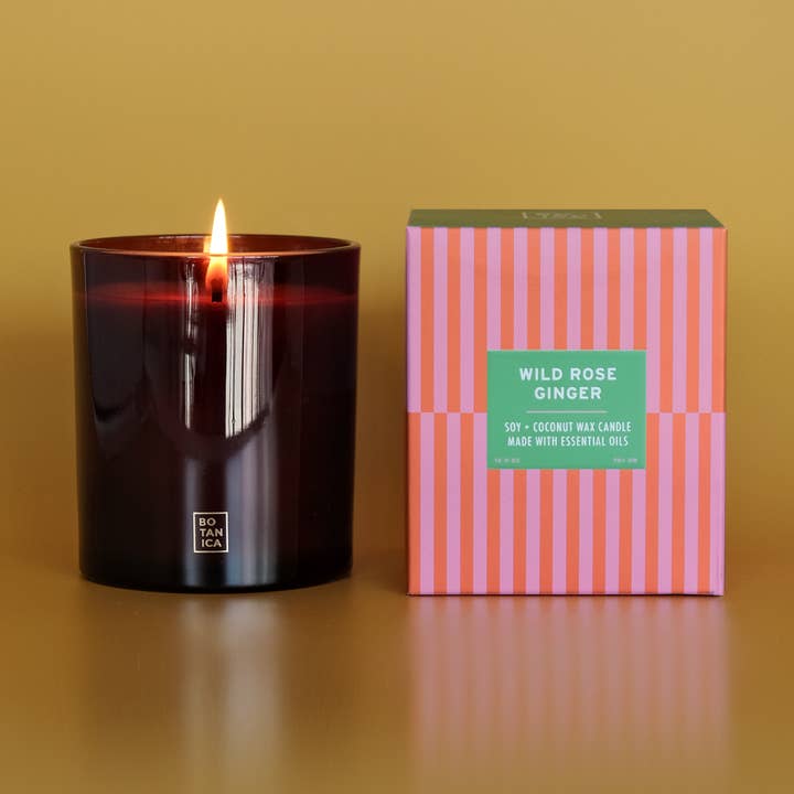 BOTANICA - Vendita all'ingrosso Candela in vasetto - Essenziali: Candela Rosa Selvatica + Zenzero | 12 oz.0
