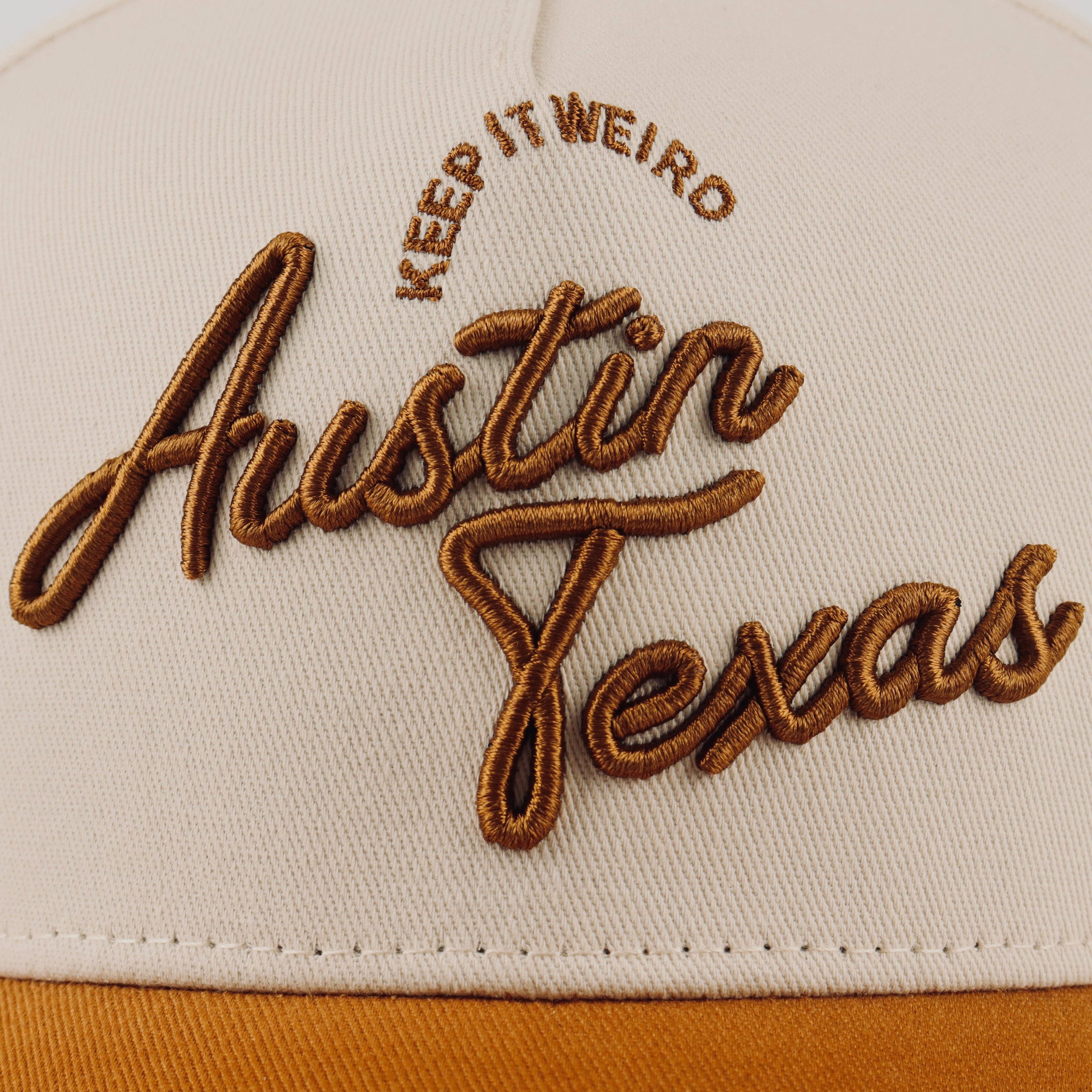 Beige Burnt Orange The "Austin" Script Hat for wholesale on Faire4