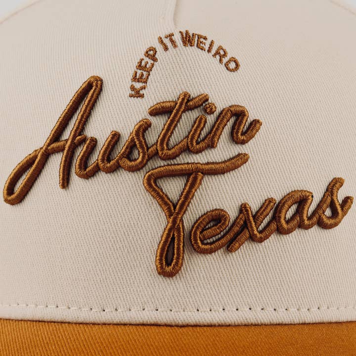 Beige Burnt Orange The "Austin" Script Hat for wholesale on Faire4