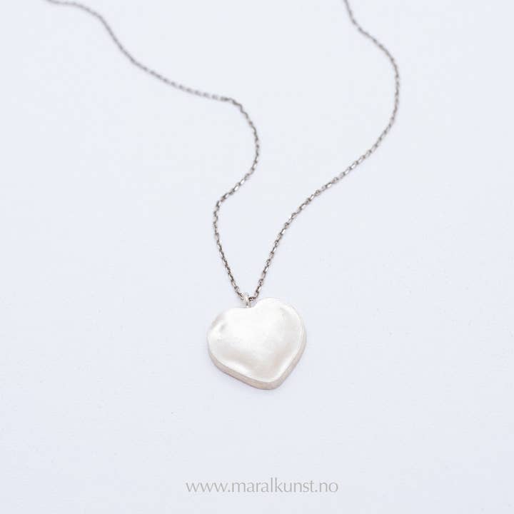 Silver 925 Deformed Heart Necklace for wholesale by Maral Kunst