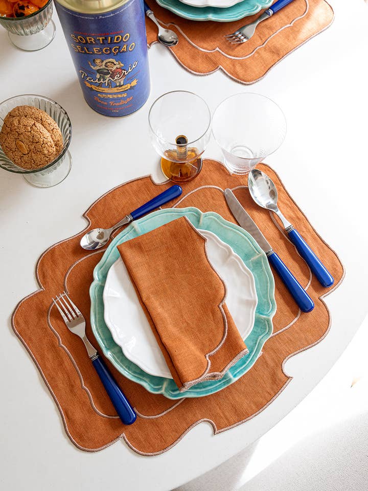 Set de table Belmonte, terracotta avec terracotta pour la vente par Mariaida Home