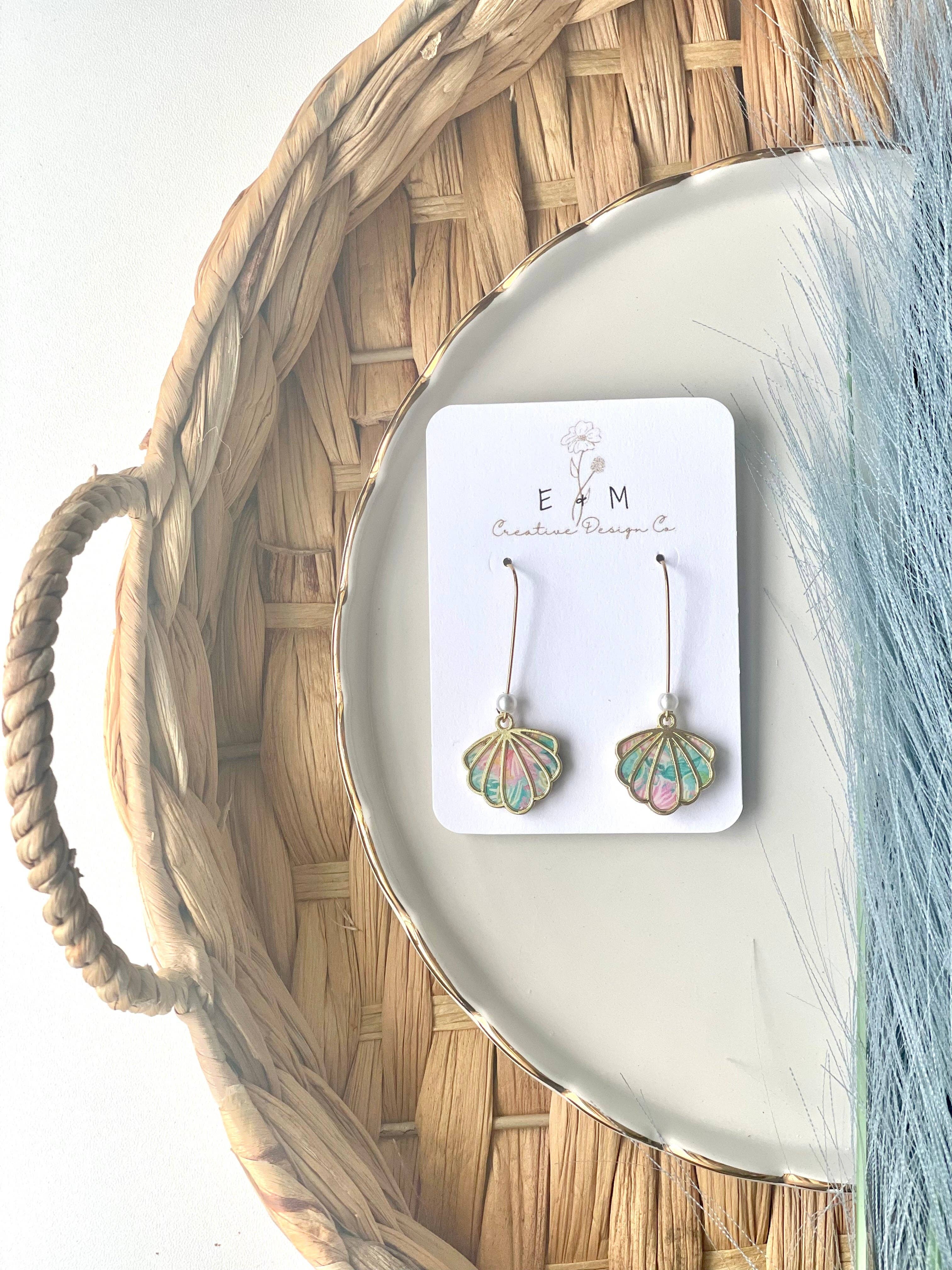 E & M Creative Design Co. - Wholesale Dangle Earrings - Vibrant Summer Shell Earrings (different styles)3