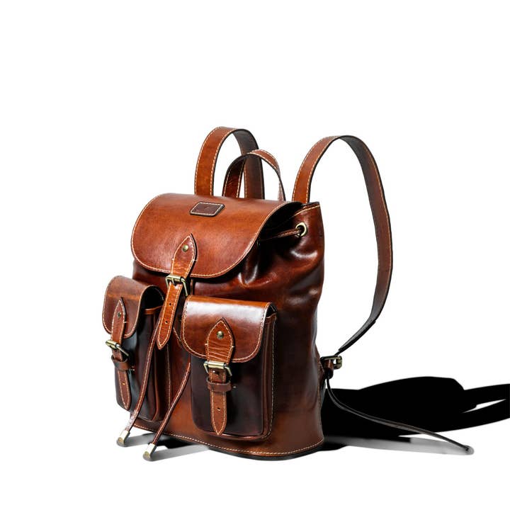Alejandra Collective - Wholesale Backpack - Unisex - Unisex Leather Backpack Cognac1