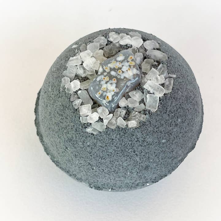 Rage Gems & Jewelry - Wholesale Bath Bomb/Fizz - Activated Charcoal, Agate & Coarse Sea Salt Bath Bomb