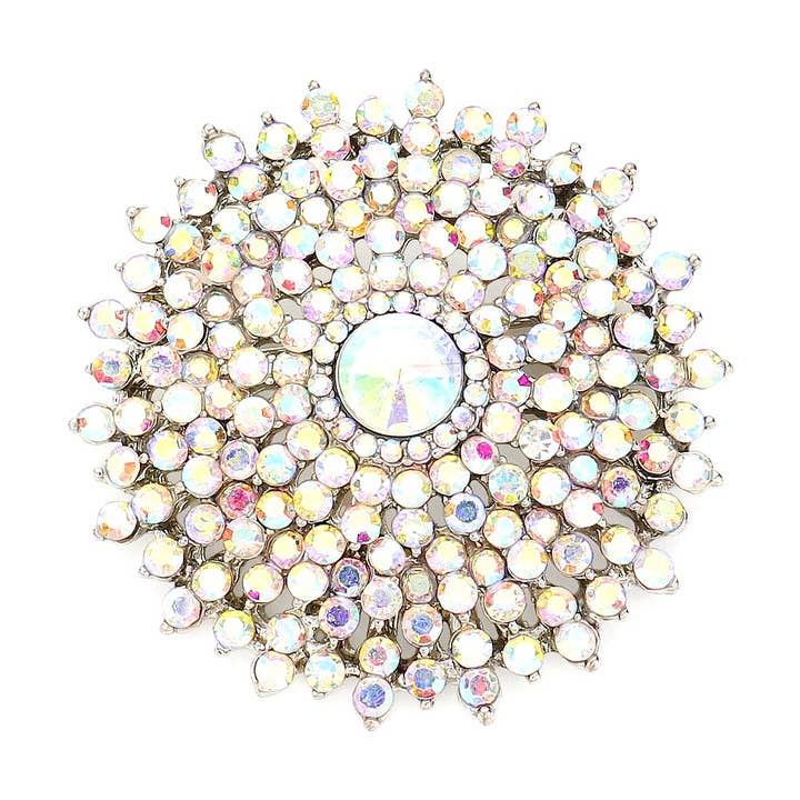 Diacly - Wholesale Brooch - Sun Flower Crystal Rhinestone Casting Brooch, Pin