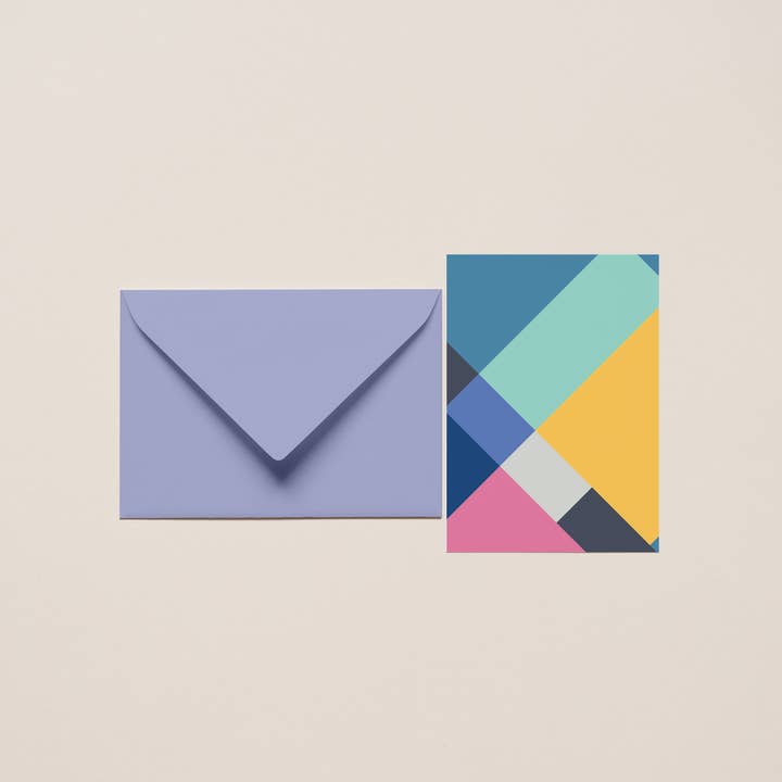 Everyday Card & Envelope – “Somedays” (Multi-Coloured Block Design) for wholesale by Karte Design Berlin