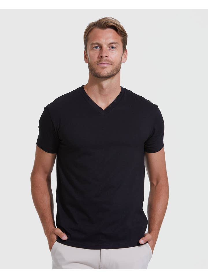 True Classic - Wholesale T-Shirt - Men's - Short Sleeve T-Shirt | V-Neck | Black