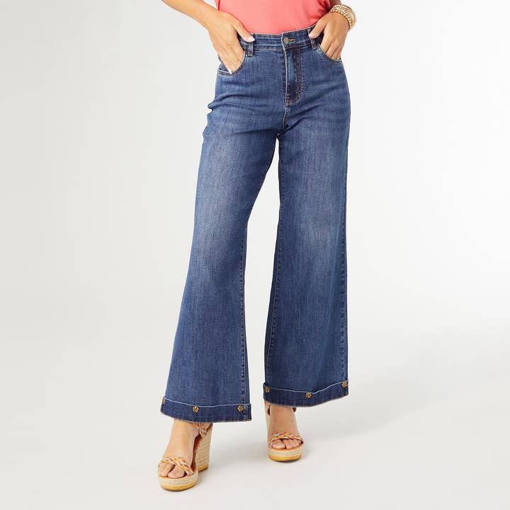 Bambu Soft Wide Leg with Floral Studs for wholesale by COCO + CARMEN