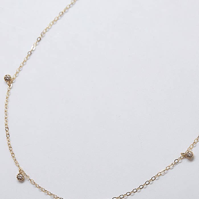 Collier ras-du-cou rempli d'or avec zircone cubique blanche - Bijouterie pour la vente par Admiral Row Jewelry