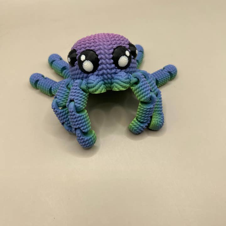 Great American Designs - Wholesale Fidget Toy - Kids - Articulating Crochet Spider Toy, Flexible 3D Printed Toy3
