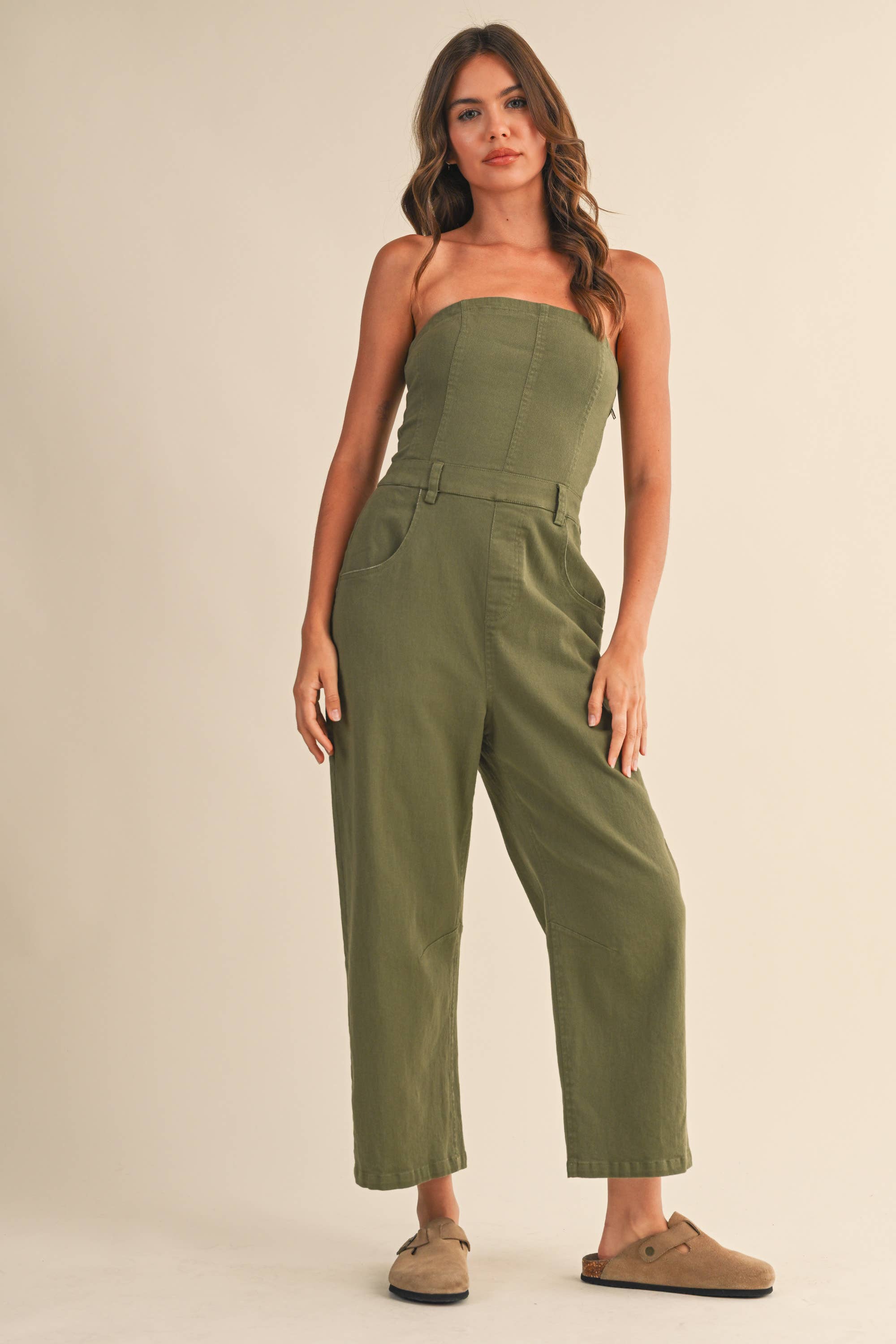 Klesis - Wholesale Jumpsuit - Women's - IJP3099-G STRAPLESS BARREL PANTS JUMPSUIT5