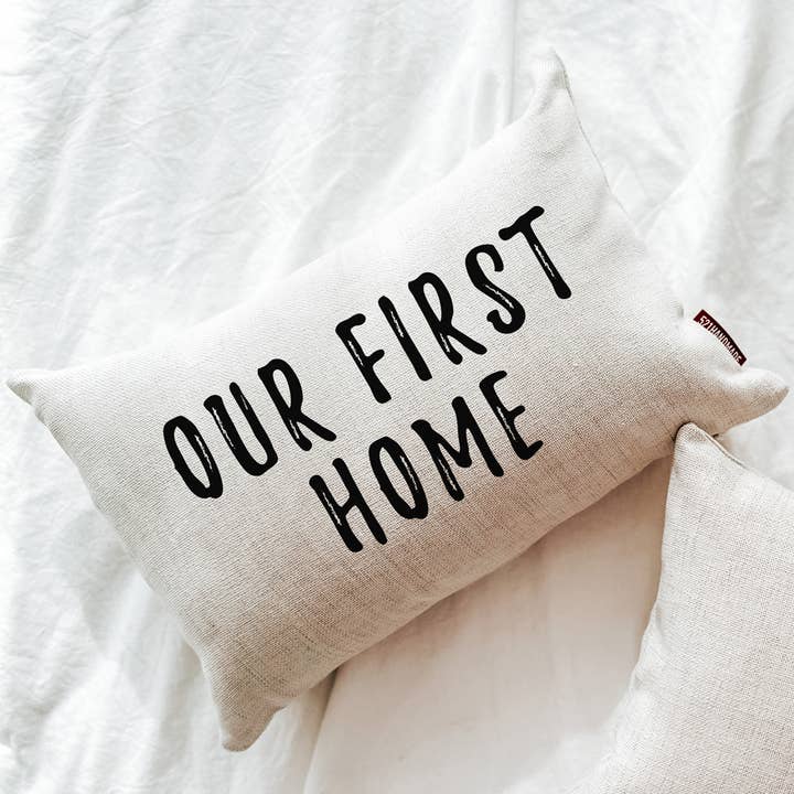 Almofada da nossa primeira casa, presente de inauguração, travesseiro de fazenda por atacado de 521handmade
