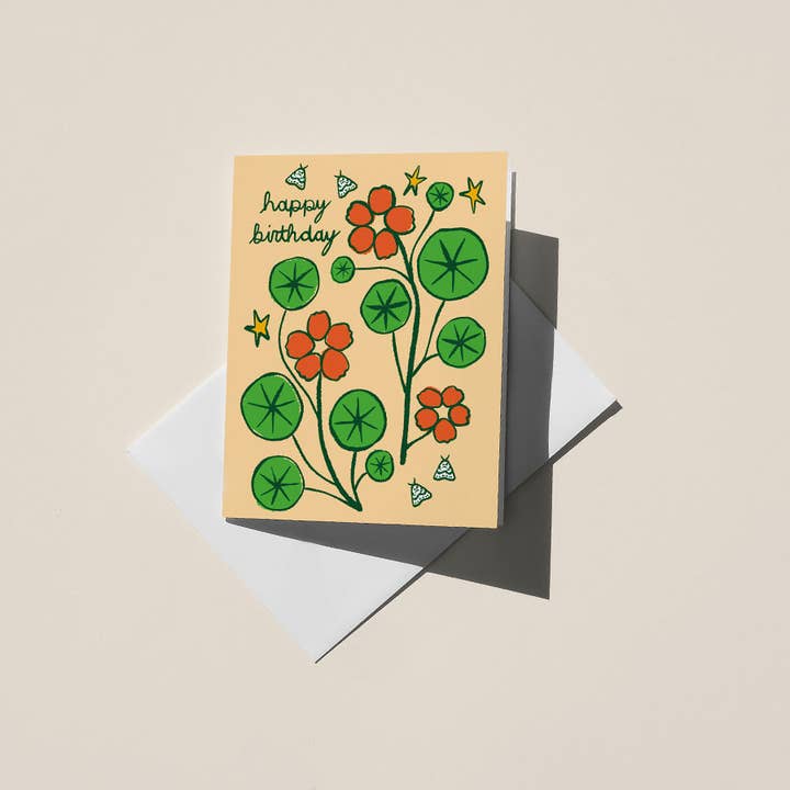 Joyeux anniversaire Capucines, Carte de vœux A2, Meilleure vente pour la vente par Christine Witmore