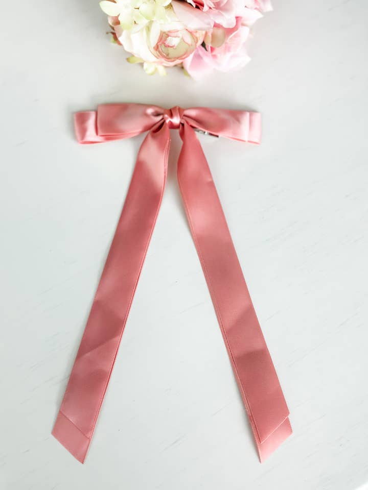 Lazo clásico de satén con clip «Malva» para venta al por mayor de Harris Girls & Co.