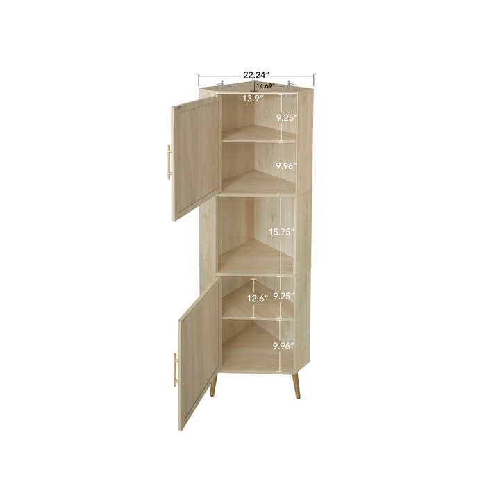 Natural Corner cabinet ,Rattan door,Freestanding Corner Tables for wholesale on Faire
