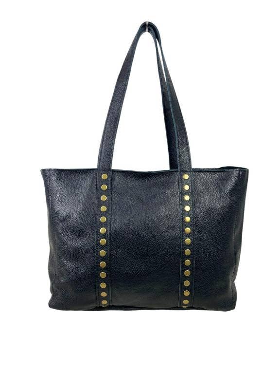 Chenson & Gorett – wholesale Väska med handtag – Dam – Stor italiensk läderväska med dekorativa nitar12