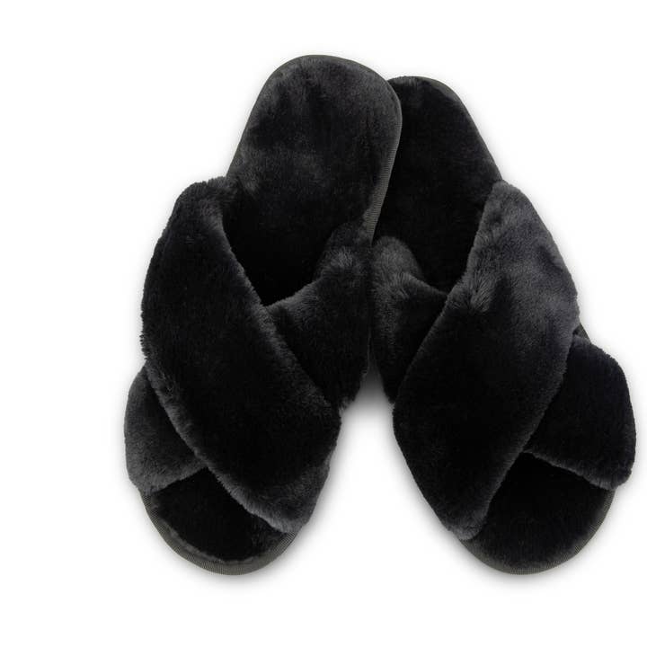 Weddingstar Inc. - Wholesale Slippers - Women's - Plush Crossband Slide House Slippers