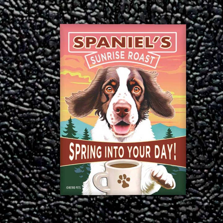 Retro Pets - Wholesale Magnet - Springer Spaniel Spaniel's Roast Refrigerator Magnet 4-Pack3