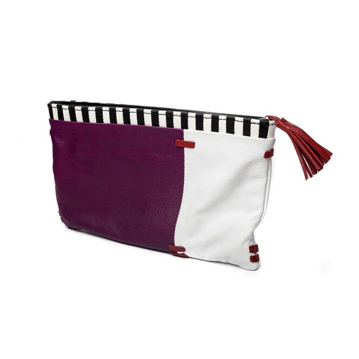 Clutch purse – Purple and White for wholesale by Milenika shoes