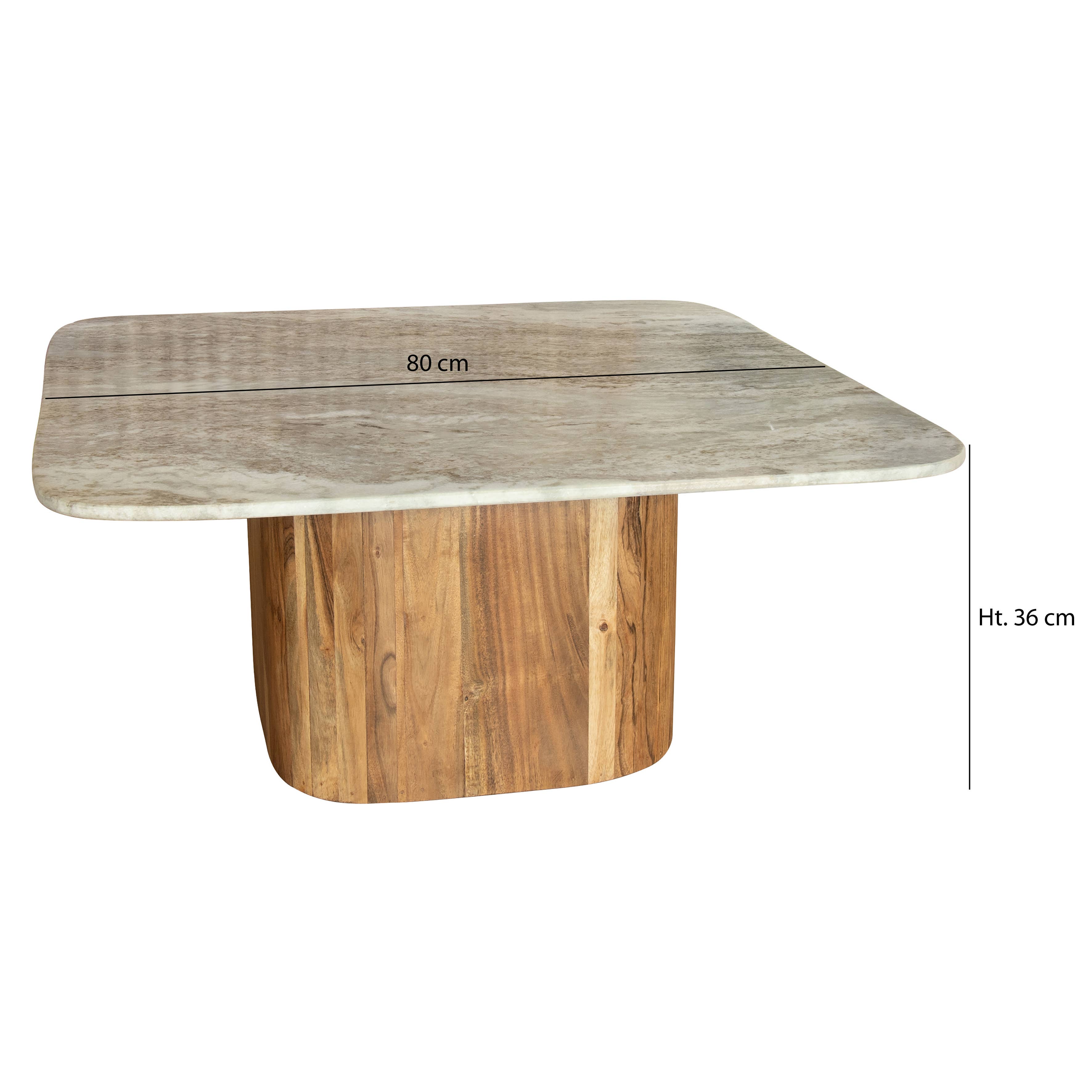 Now's Home - Wholesale Coffee Table - BERGEN GRAY MARBLE AND WOOD COFFEE TABLE 80X80X36CM5