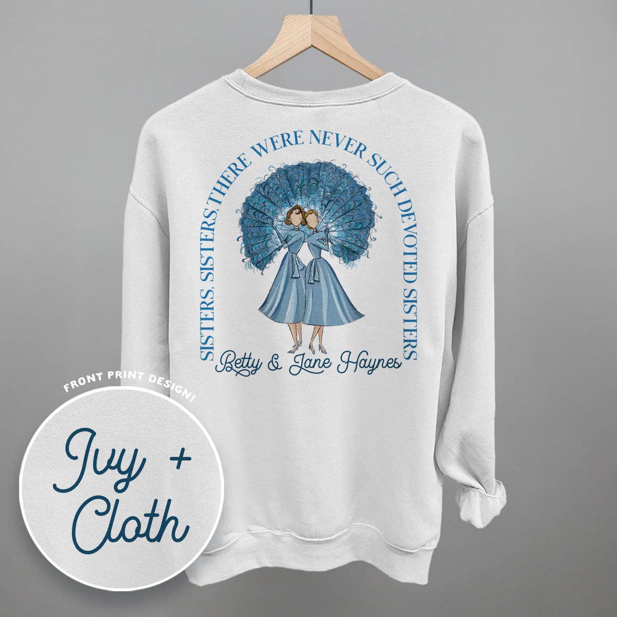 Ivy + Cloth - Wholesale Screen Printed T-Shirt - Women's - Sisters, Sisters (Back Print)4