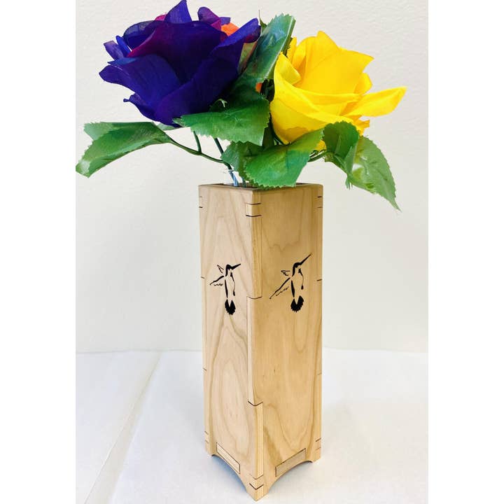 Vase -Hummingbird for wholesale by Wood You Tell Me, Inc.