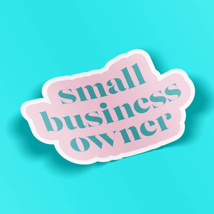 Small Business Owner (Light Pink) Sticker for wholesale by Woman-Owned Wallet